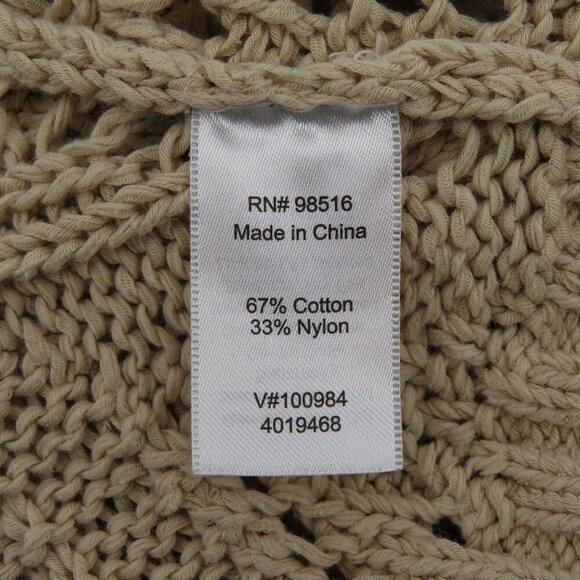 Coldwater Creek Women Medium 10-12 Beige Knit Open Front Sleeveless Sweater Top - Picture 8 of 11